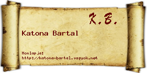 Katona Bartal névjegykártya